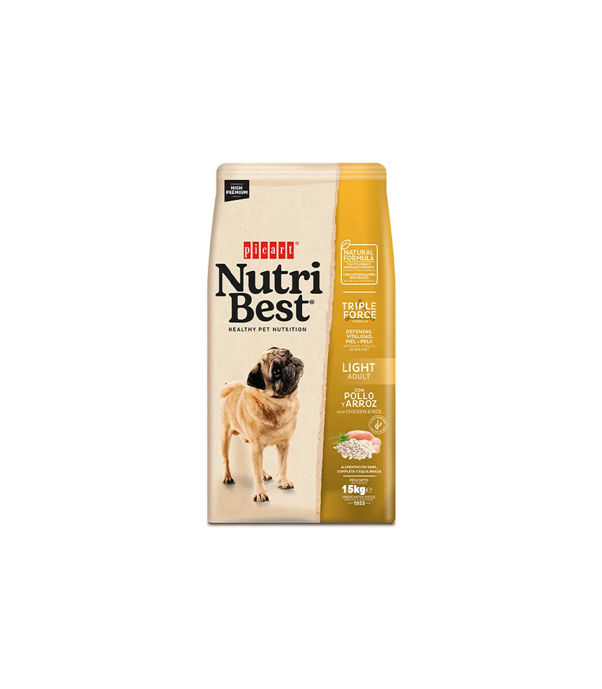 Nutribest Adult Light Pollo y Arroz 15kg | Pienso Control Peso
